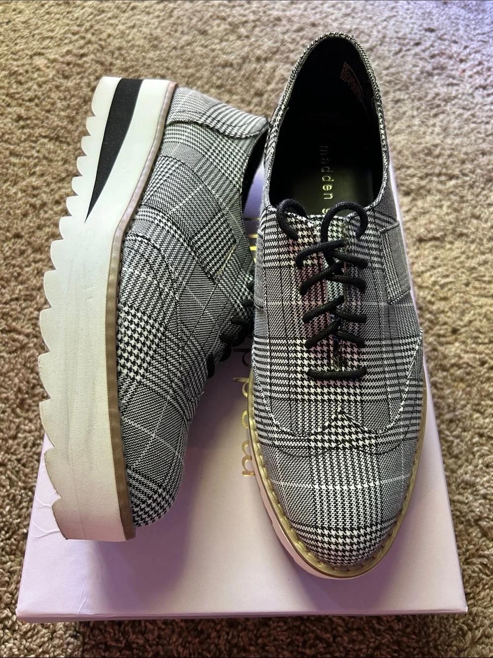 Madden Girl Andria Plaid Platform Oxford